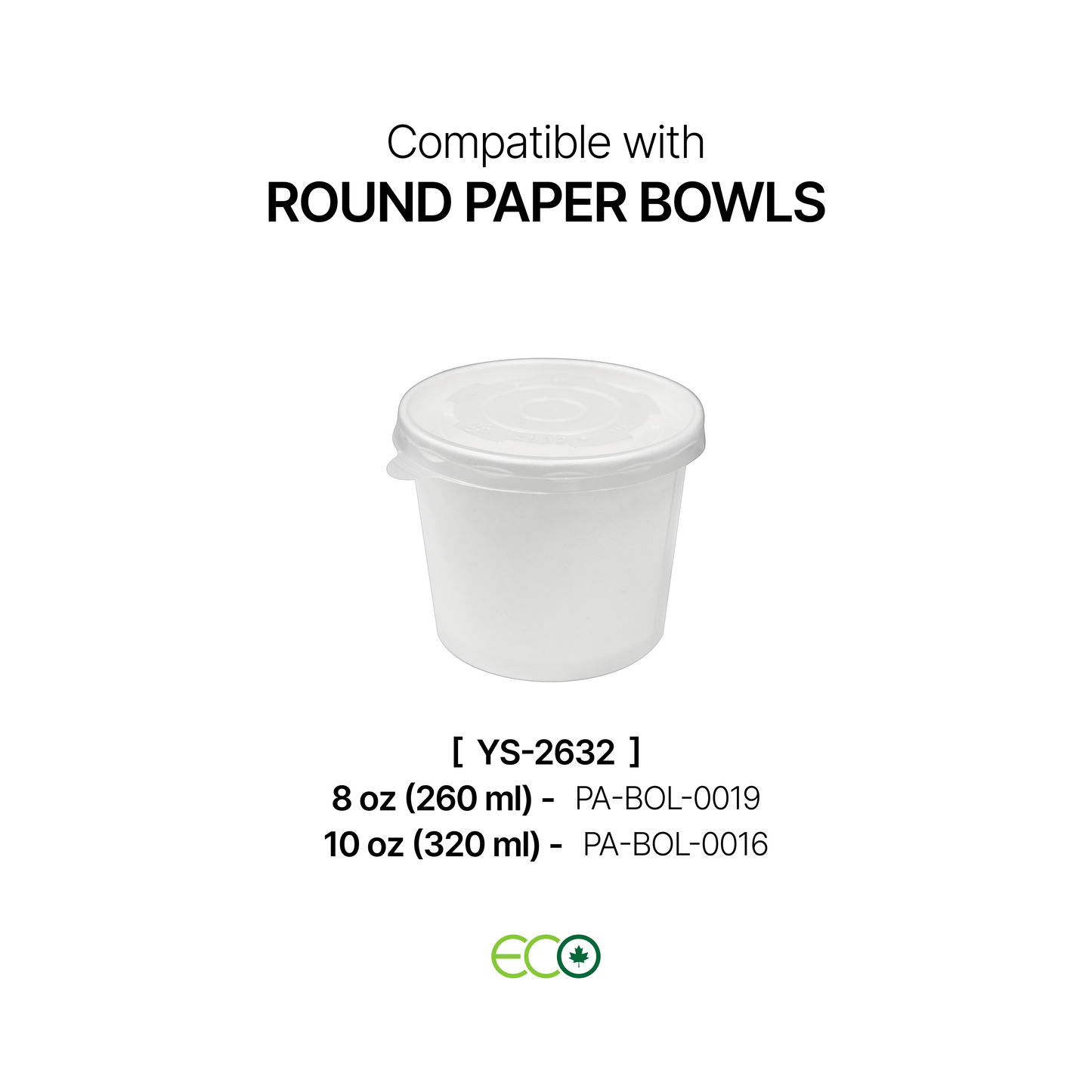 YS Flat Inner-Rim PP Lid for Soup Bowls (3 Sizes)