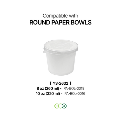 YS Flat Inner-Rim PP Lid for Soup Bowls (3 Sizes)