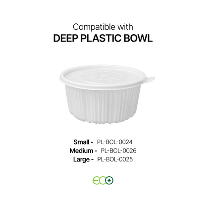 Flat PP Lid for 8.9" Deep Bowls