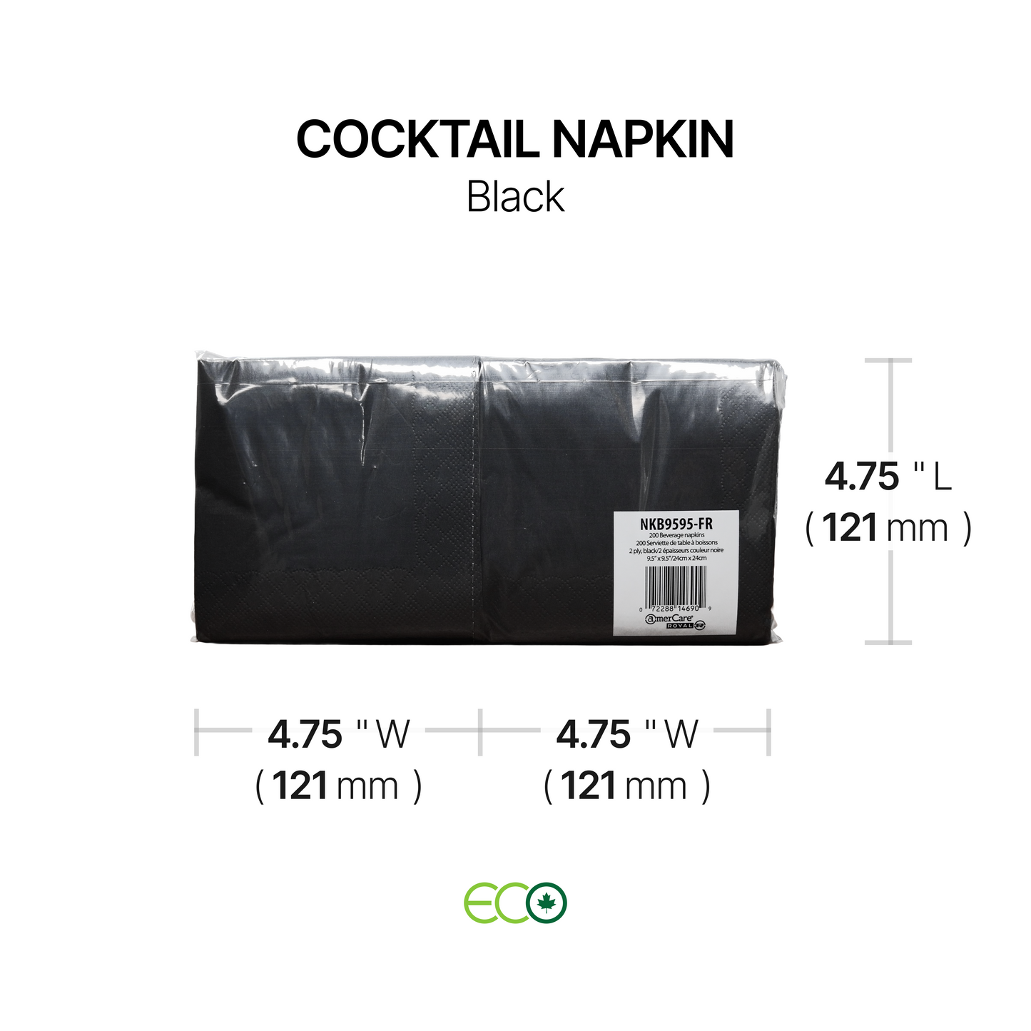 Cocktail Napkins (White / Black)