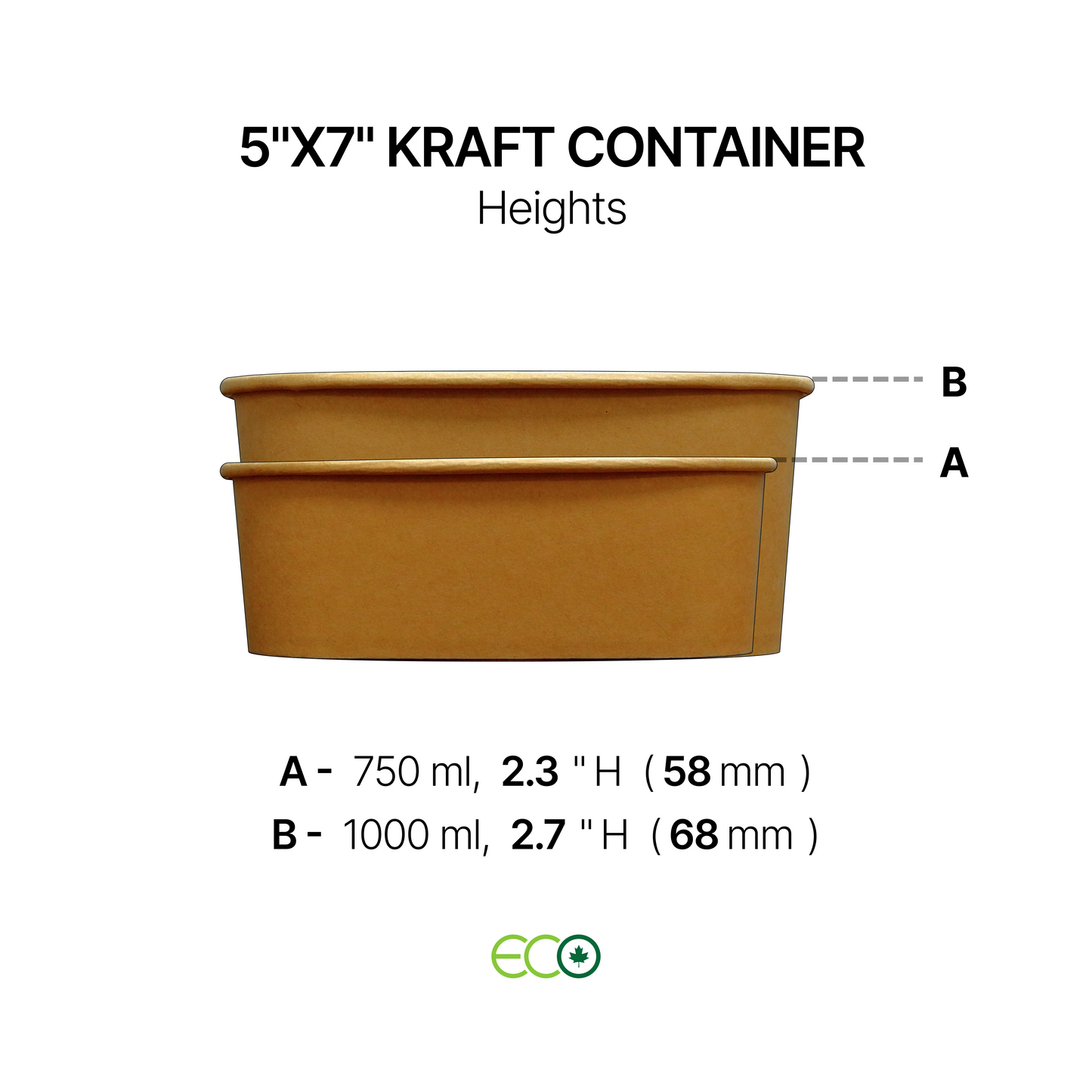 5"X7" Kraft Container (25oz / 34oz)