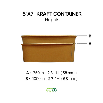 5"X7" Kraft Container (25oz / 34oz)
