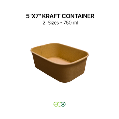 5"X7" Kraft Container (25oz / 34oz)