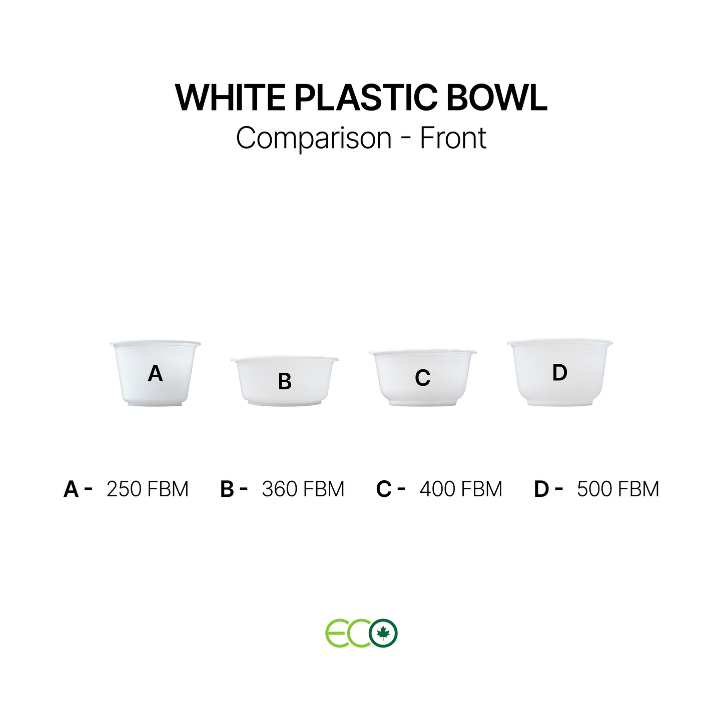 White Plastic Bowl (14 Sizes)