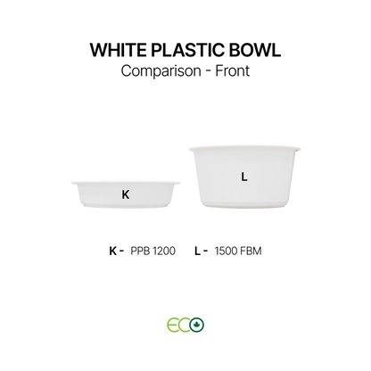 White Plastic Bowl (14 Sizes)