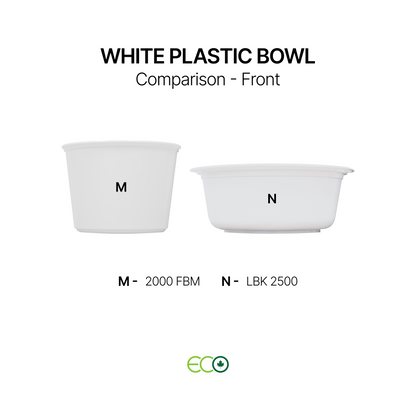 White Plastic Bowl (14 Sizes)