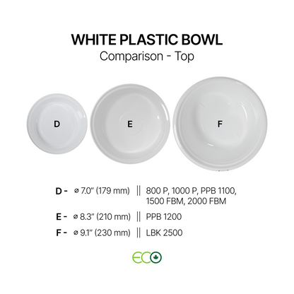 White Plastic Bowl (14 Sizes)