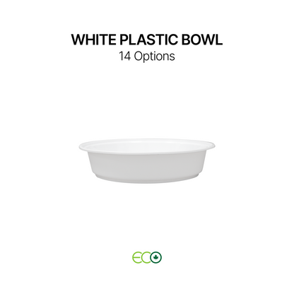 White Plastic Bowl (14 Sizes)