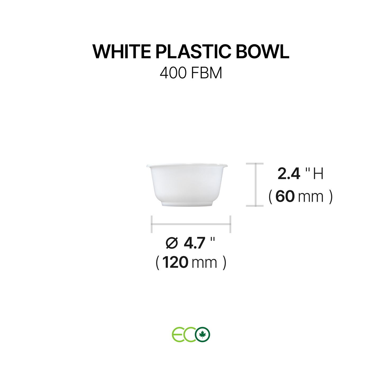 White Plastic Bowl (14 Sizes)