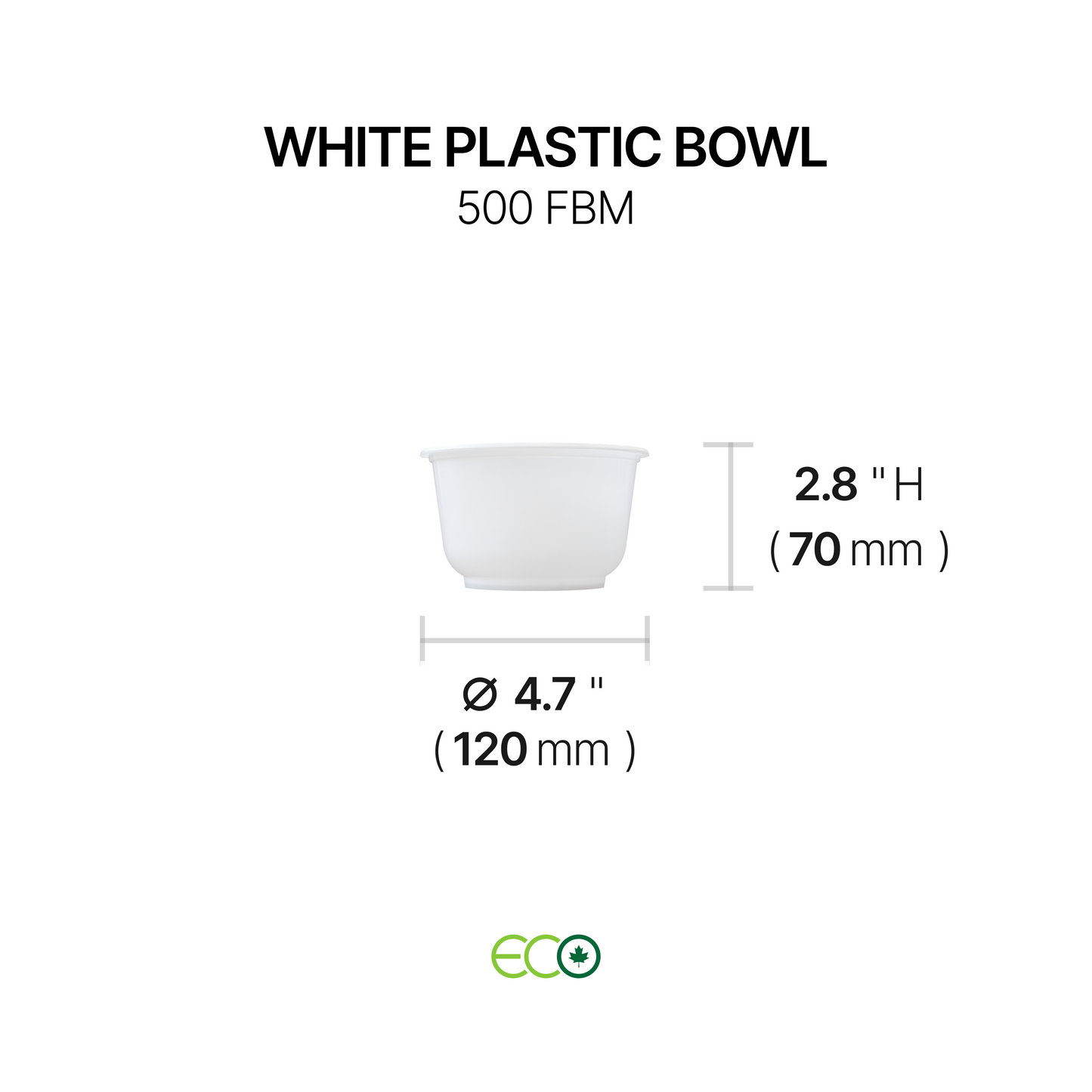 White Plastic Bowl (14 Sizes)