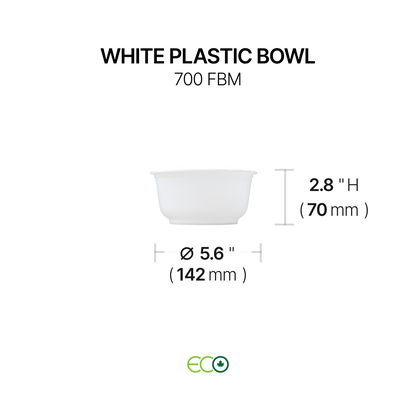White Plastic Bowl (14 Sizes)