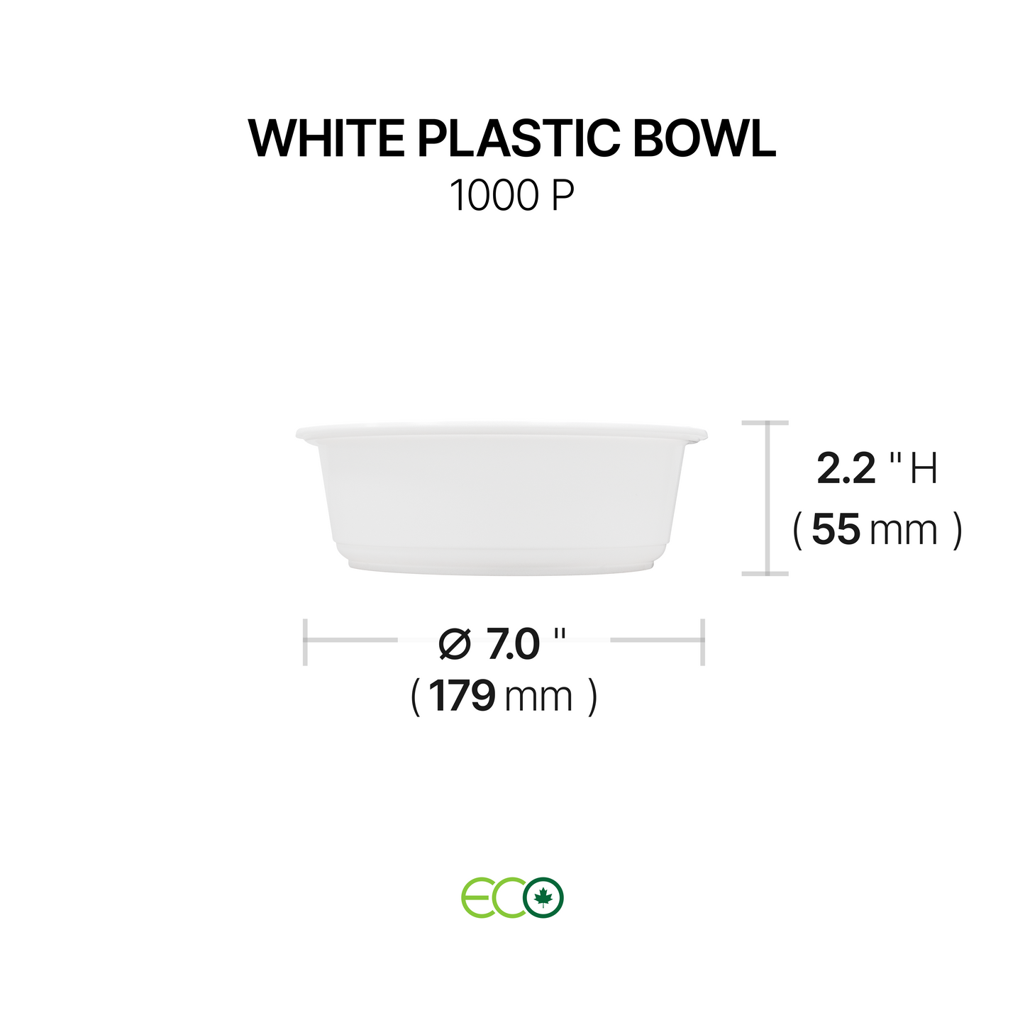 White Plastic Bowl (14 Sizes)