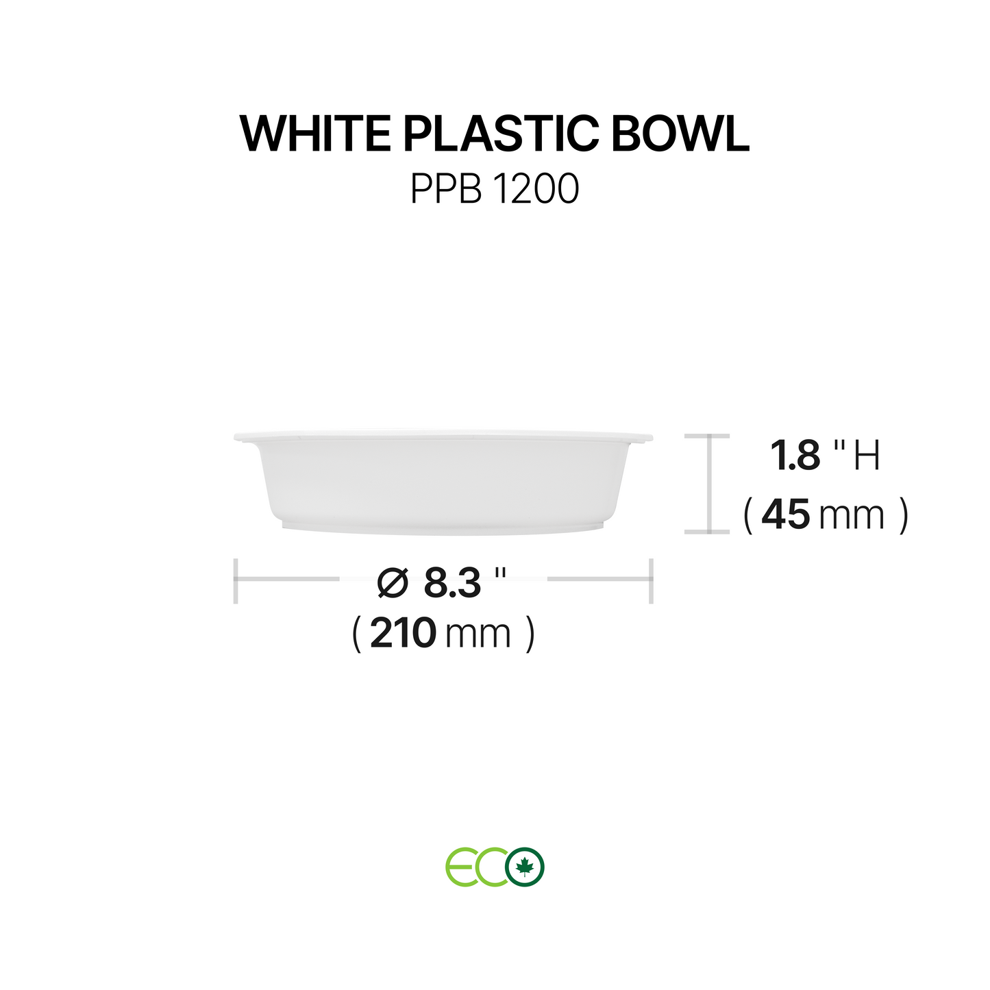 White Plastic Bowl (14 Sizes)