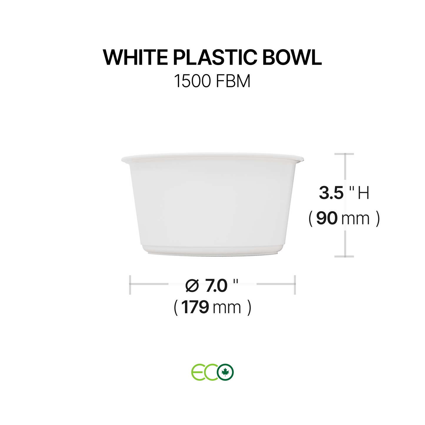 White Plastic Bowl (14 Sizes)