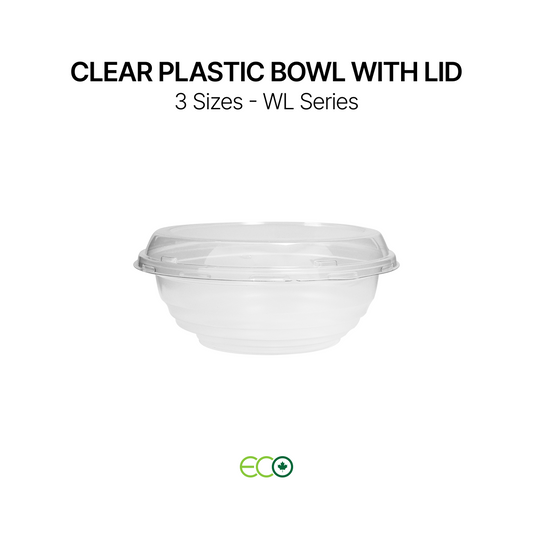 WL Clear Plastic Bowl with Lid (3 Sizes)