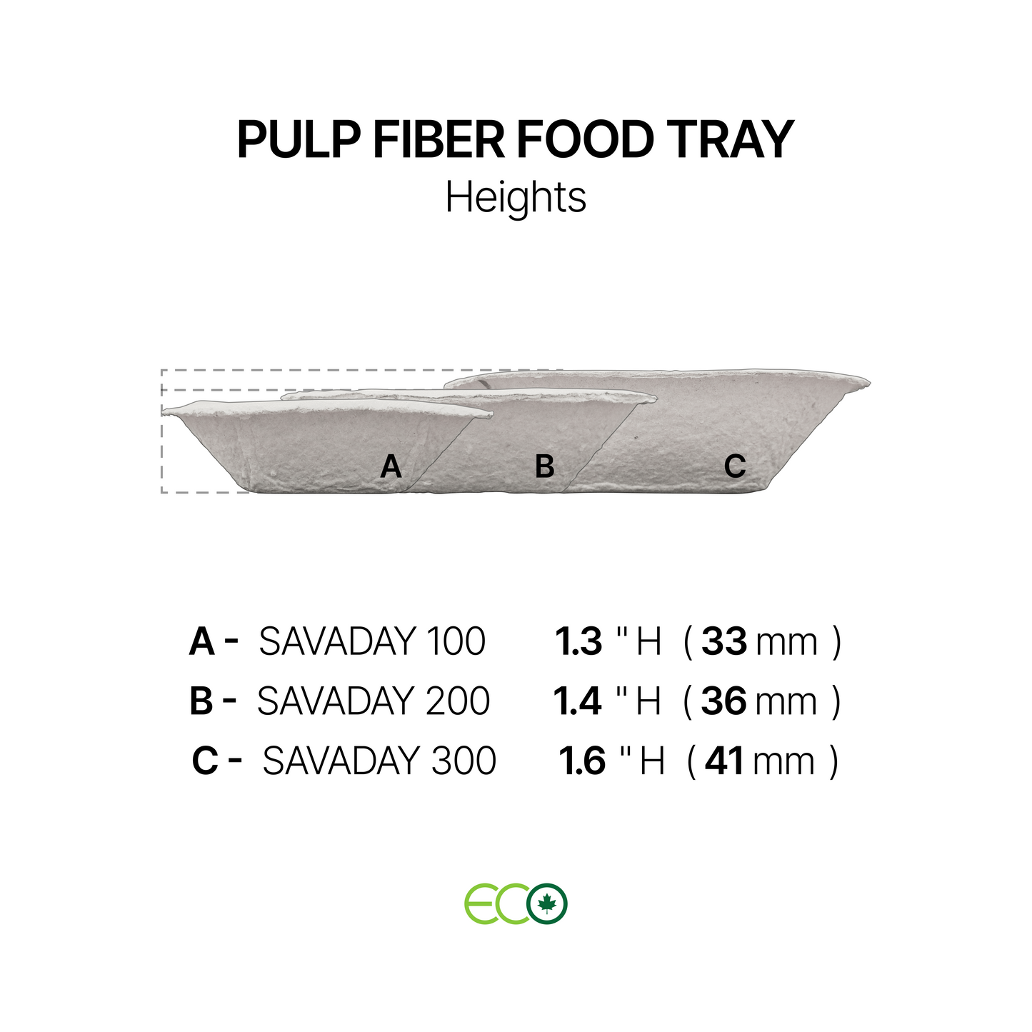펄프 섬유 식품 트레이(소형/중형/대형)