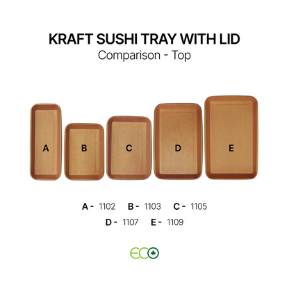 Kraft Sushi Tray with Lid (7 Sizes)