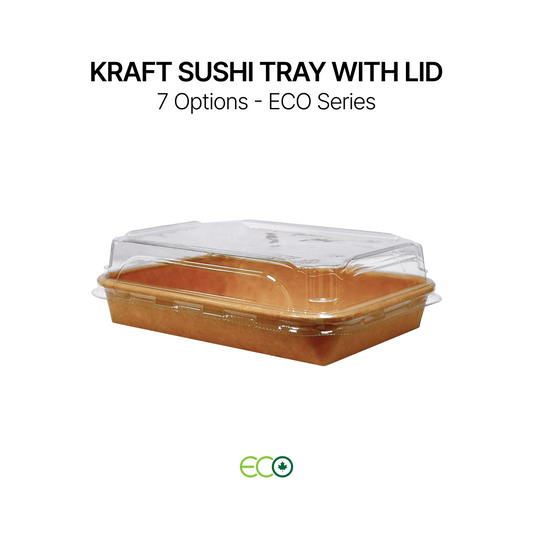 Kraft Sushi Tray with Lid (7 Sizes)