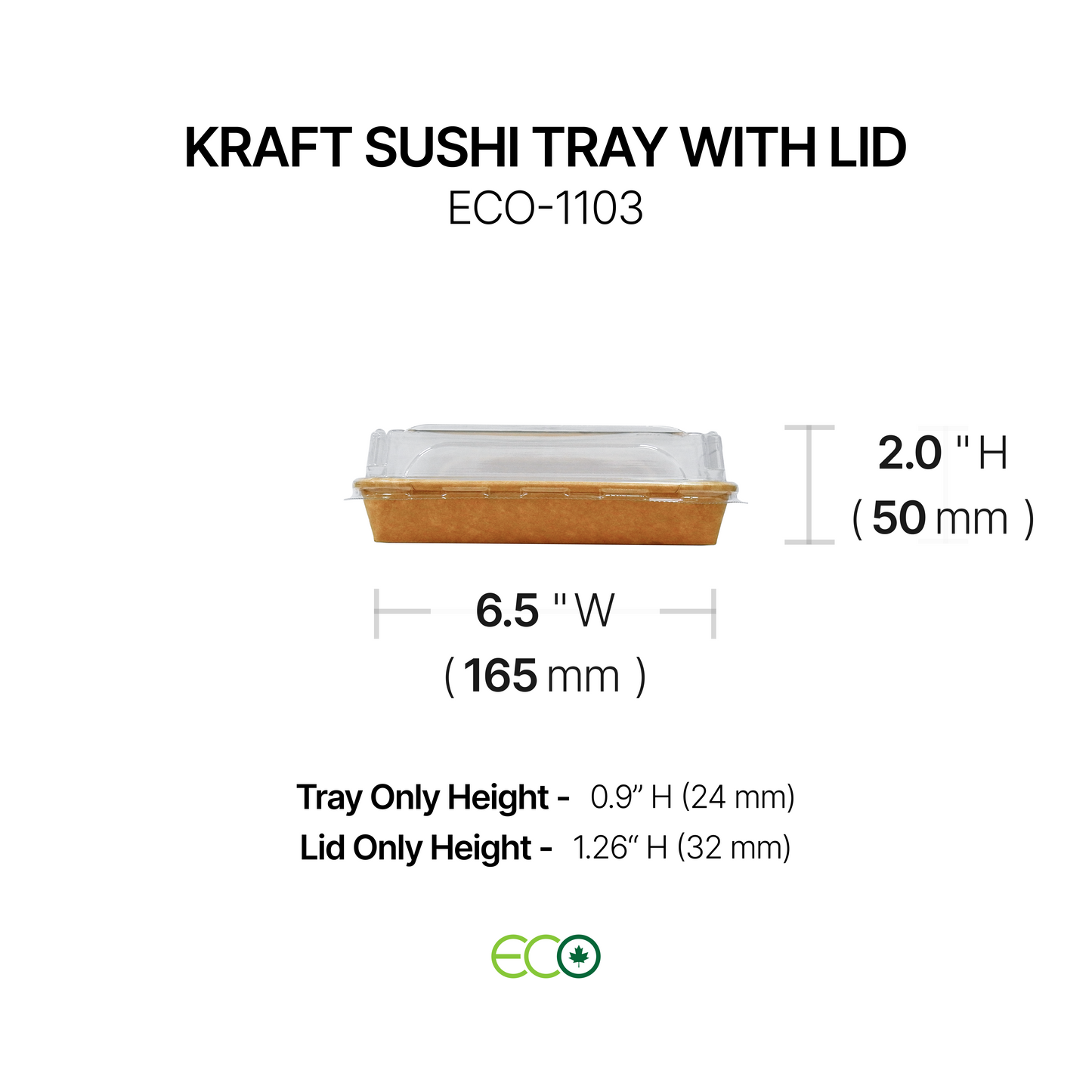 Kraft Sushi Tray with Lid (7 Sizes)