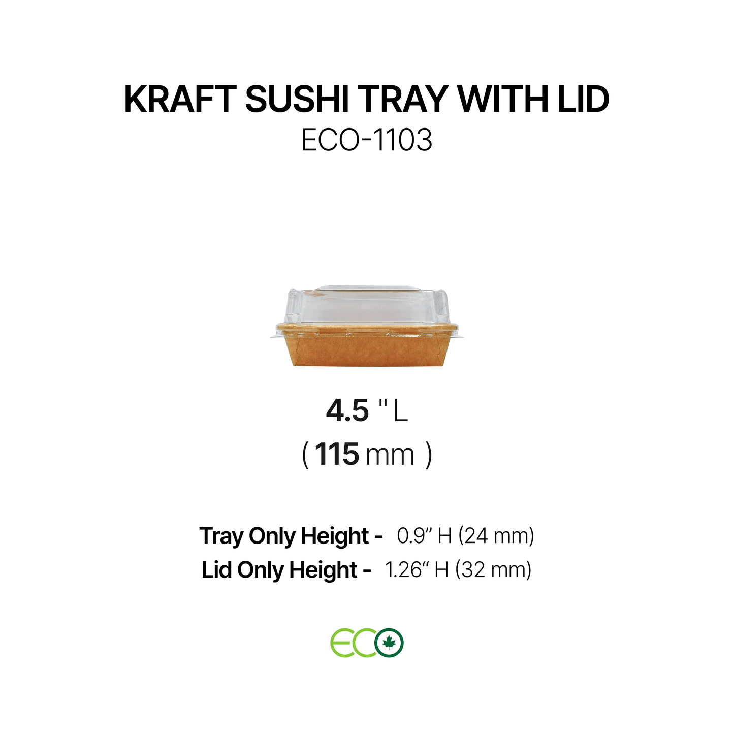 Kraft Sushi Tray with Lid (7 Sizes)