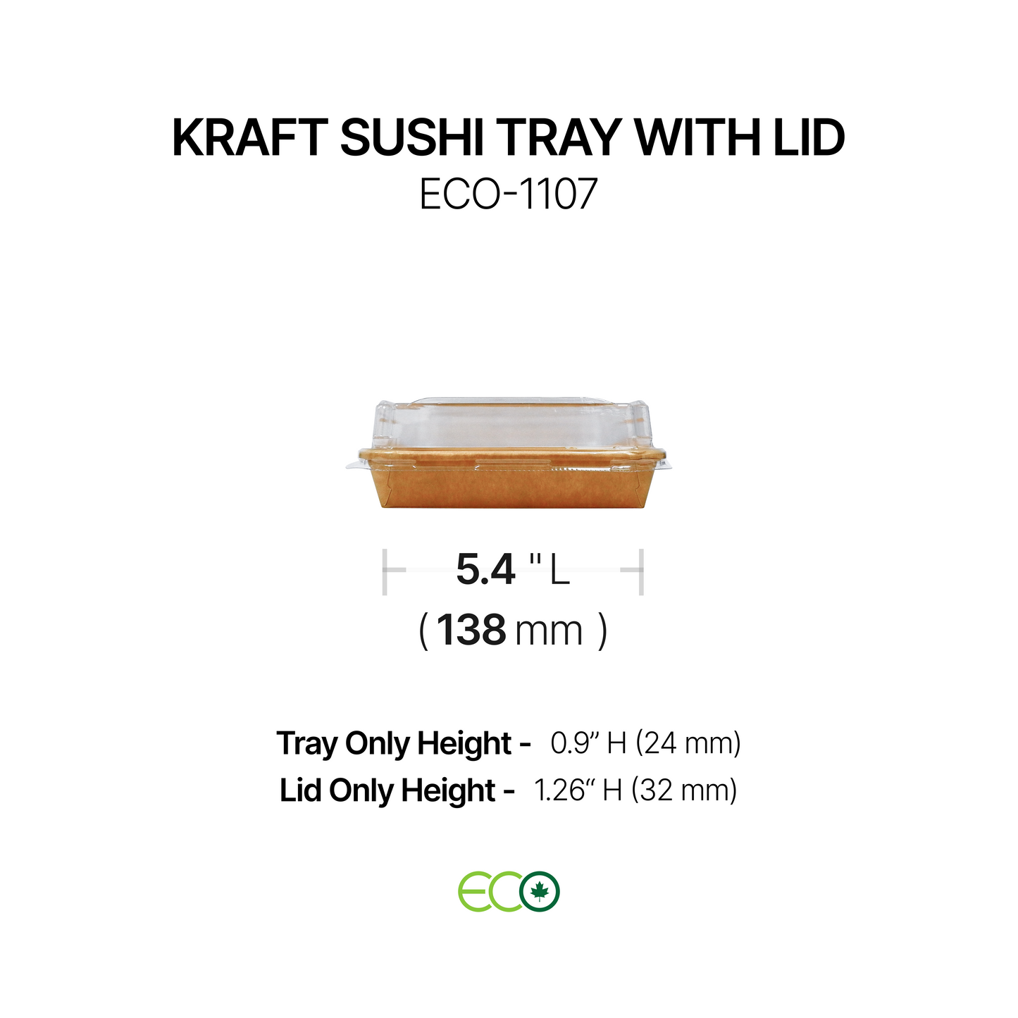 Kraft Sushi Tray with Lid (7 Sizes)
