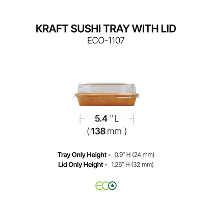 Kraft Sushi Tray with Lid (7 Sizes)