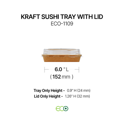 Kraft Sushi Tray with Lid (7 Sizes)