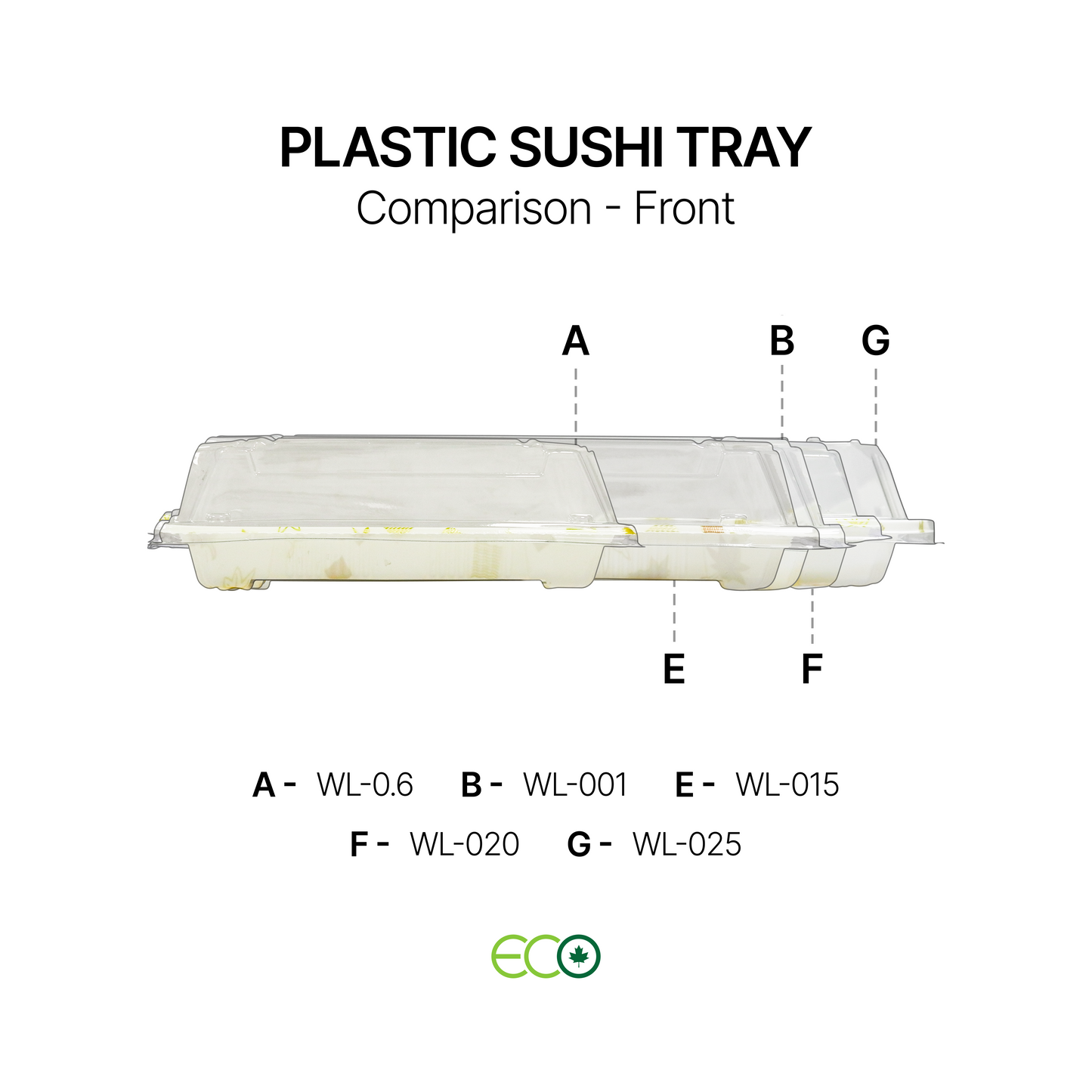 Plastic Sushi Tray (7 Sizes)