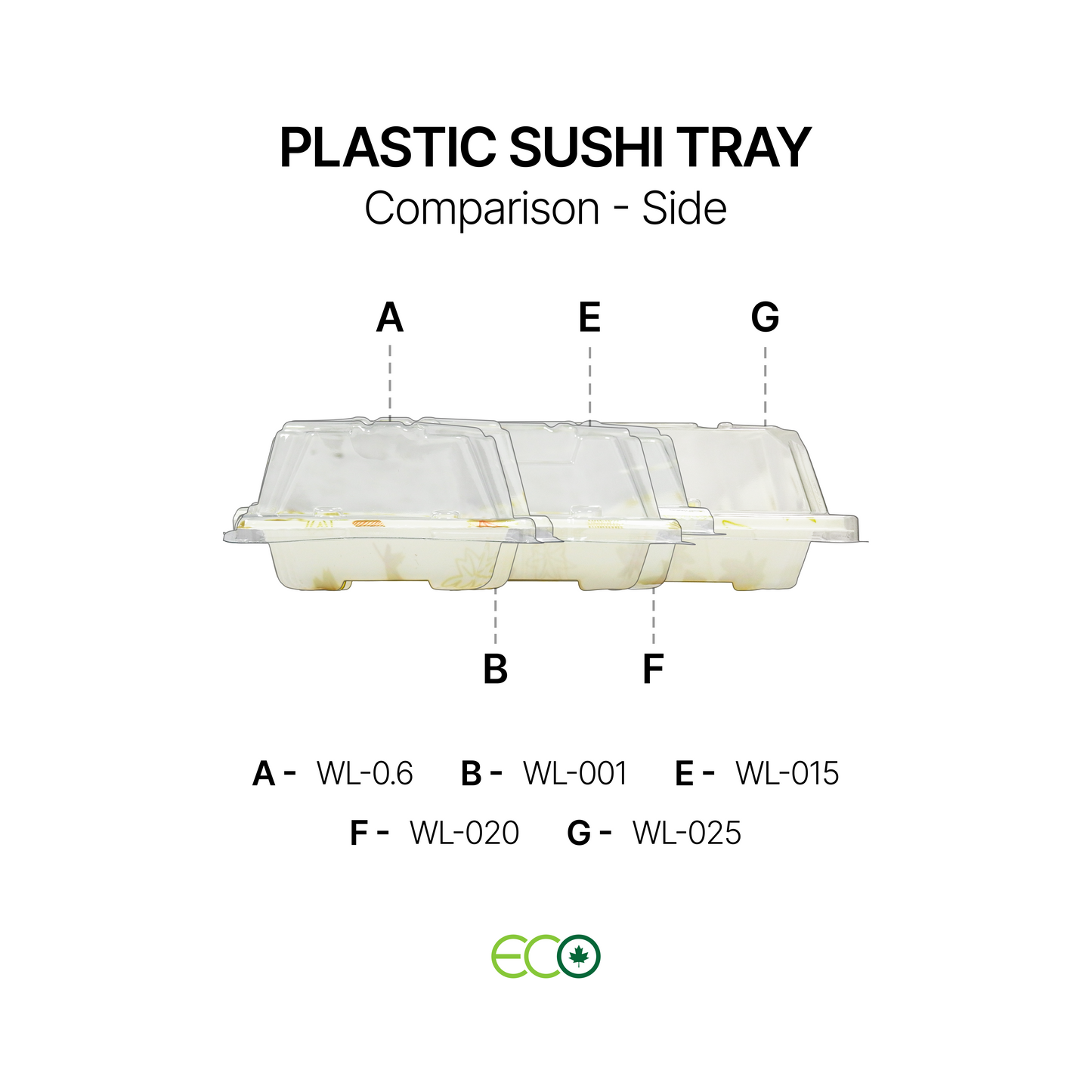 Plastic Sushi Tray (7 Sizes)